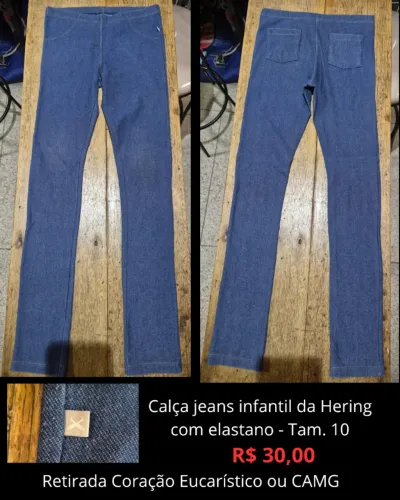 Calça jeans infantil Hering tam. 10