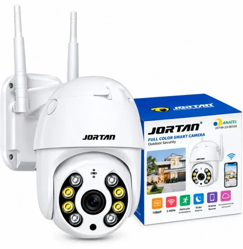 Câmera Segurança IP Externa Rotativa Wifi Prova Dágua Full Hd 1080p Jortan JT-8276QJ