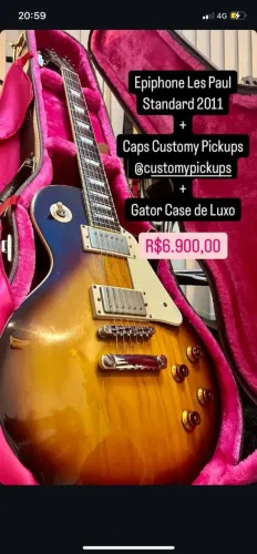 Guitarra Epiphone Les Paul Standard + Customy Pickups + Case Luxo