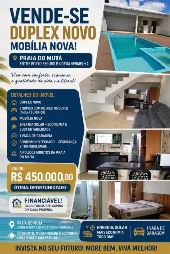 Apartamento Duplex, mobiliado, com ENERGIA SOLAR
