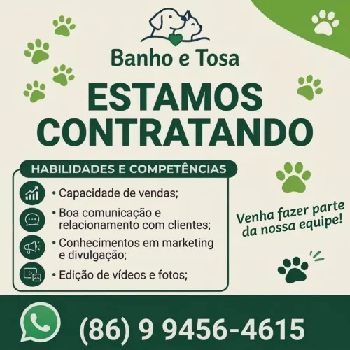Vaga de emprego disponível para vendedoras, importante ter boa comunicação
