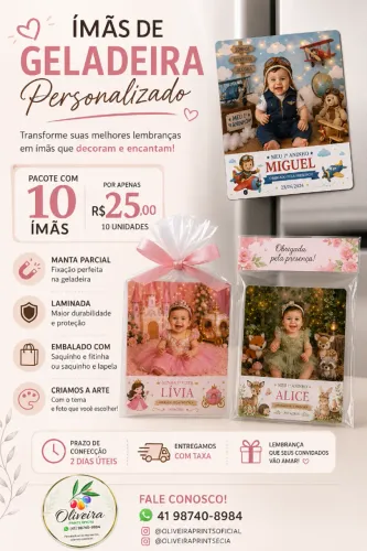 Ima de Geladeira lembrancinha personalizada. Foto Lembrança