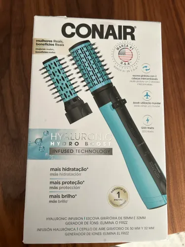 Escova secadora rotativa Hyaluronic Conair- usada 1x