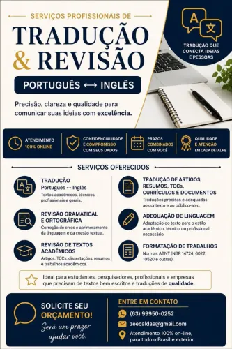 SERVIÇOS DE TRADUÇÃO E REVISÃO | PORTUGUÊS ? INGLÊS<br>