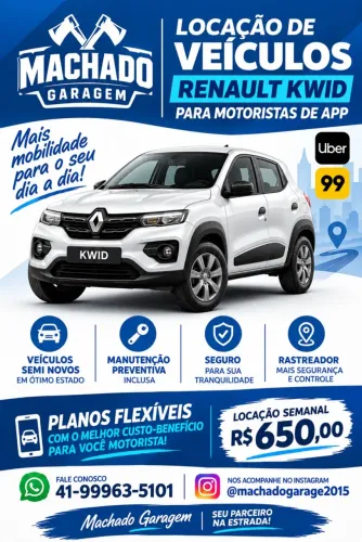 Aluguel de veículos para motoristas de APP