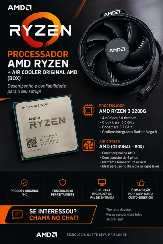 AMD Ryzen 3 2200G + Cooler Box Original AMD