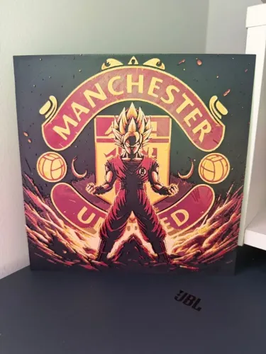 Quadro Goku Dragon Ball Z Manchester United 3d