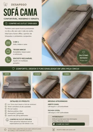 Sofá cama retrátil