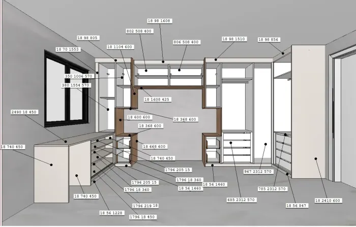 Projetos de moveis planejados com plano de corte de arquiteto