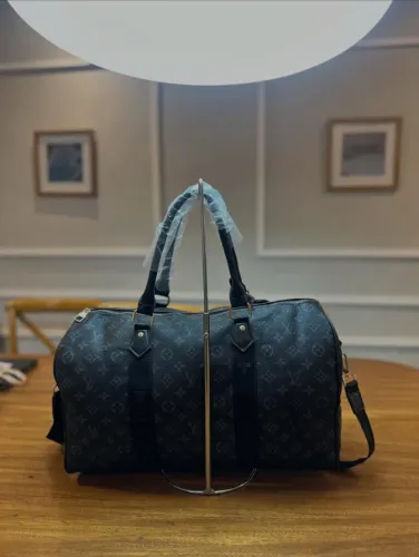 Mala de Viagem Louis Vuitton Keepall Bandoulière em Monograma Eclipse Unissex 