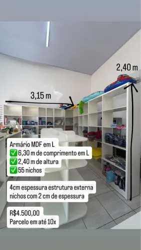 Armário em L para loja