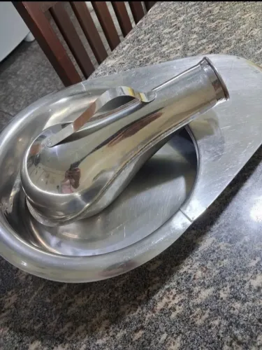 KIT COMADRE E PAPAGAIO HOSPITALAR EM INOX