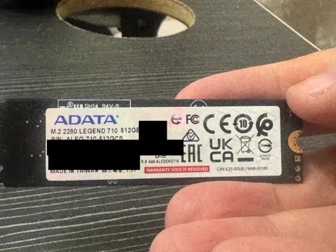 SSD M.2 NVMe ADATA Legend 710 512GB - Funcionando