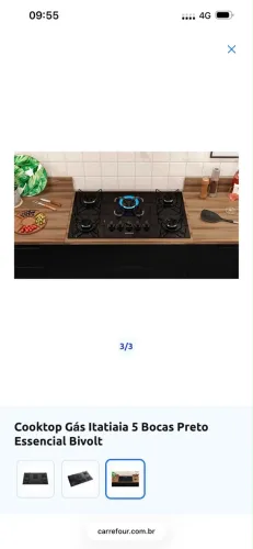 Fogão Cooktop 5 bocas