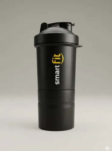 coqueteleira (shaker) preta da Smart Fit,