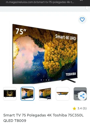 *VENDO Smart TV Toshiba DLED 4K de 75 polegadas
