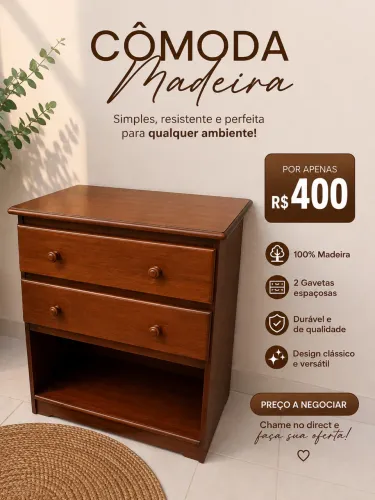 Cômoda de madeira em ótimo estado.