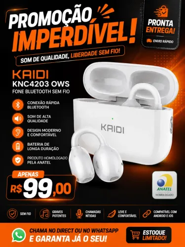 Fone Bluetooth Kaidi KNC4203 OWS