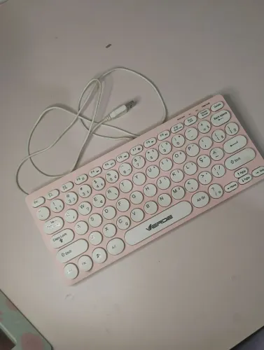 Teclado Rosa Com Branco