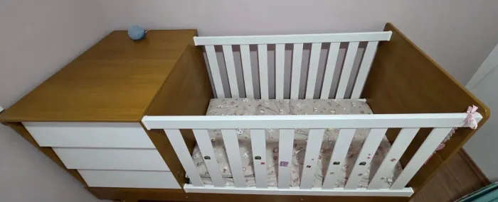 Berço americano multifuncional com colchão