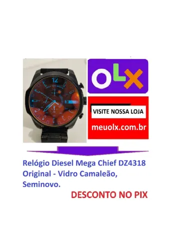 Relógio Diesel Mega Chief DZ4318 Original - Vidro Camaleão, Seminovo.