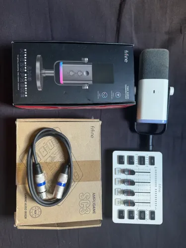 Microfone fifine am8 com interface de áudio fifine