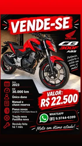 Moto cb 300 vermelha