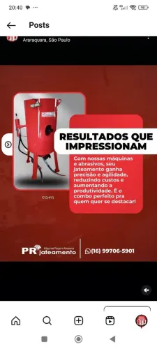 Máquina de jato abrasivos 