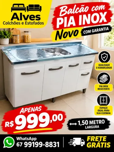 Balcão com pia 1.50 metro novo Garantia promoção hoje