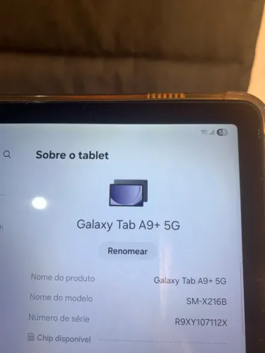 Samsung Galaxy TAB 9 plus 5G em ótimas condições sem defeito pra sair hoje