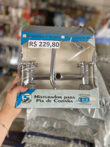 Misturador de Parede para Pia de Cozinha Cromado Novo