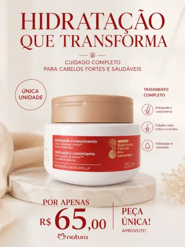 Hidrataçao capilar natura para queda