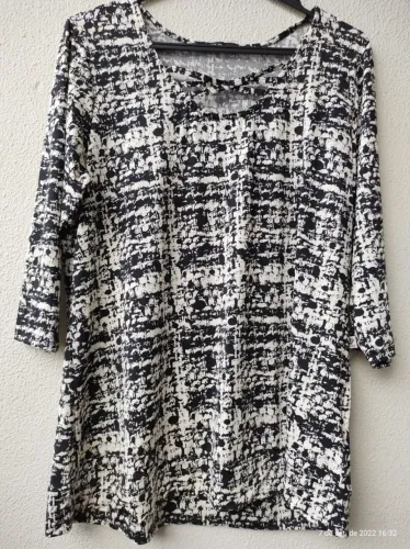 blusa estampada plus size manga 3/4 tamanho 50
