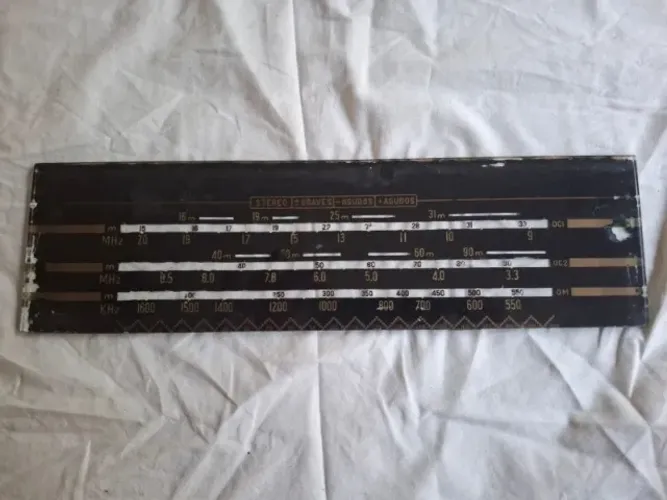Dial de vidro de rádio/radiola antigo (possivelmente Philips)