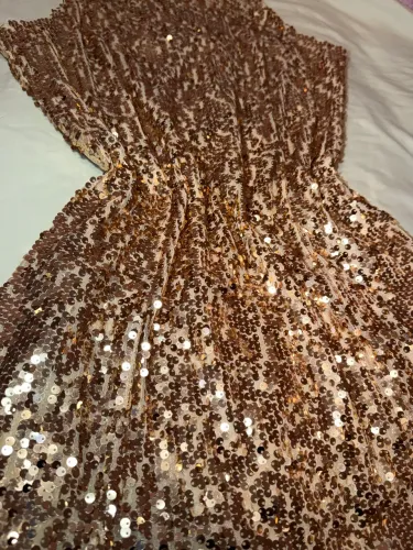 Vestido de Festa Marisa Teen Paetê Rose Gold