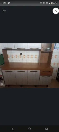 Linda Cozinha Completa Semi Nova; Com Portas Aéreo + Cristaleira + Balcão Grande Em Baixo