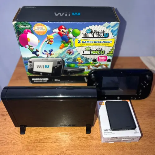 Nintendo Wii U na caixa Desbloqueado com HD externo de 1TB