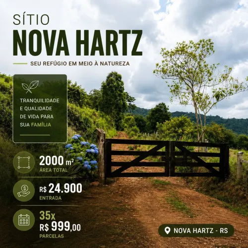 Sítio Nova Hartz 1km do calçamento 
