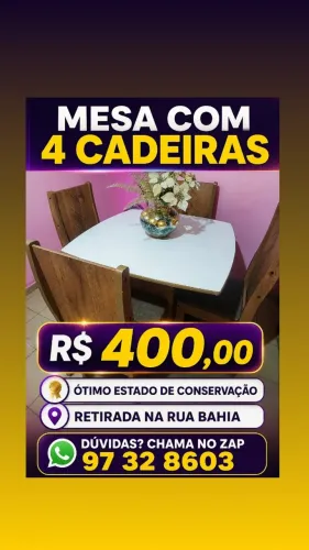Mesa com 4 cadeiras