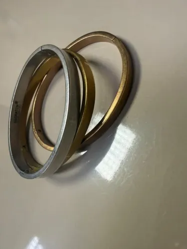 Trio de pulseiras em aço PAI NOSSO (3 banhos)