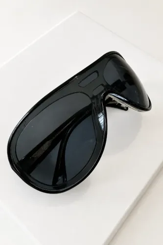 Óculos De Sol Emporio Armani Máscara Preto Original Com Estojo