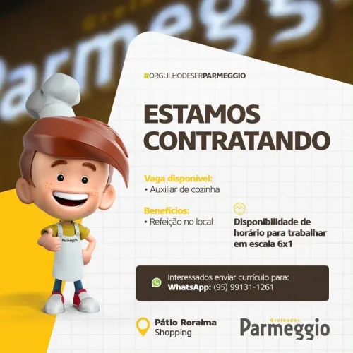 Contrata-se atendente e auxiliar de cozinha.