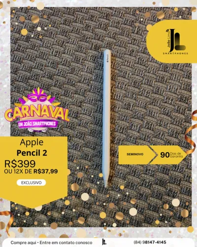 APPLE PENCIL 2, SEMINOVO, EXCLUSIVO!