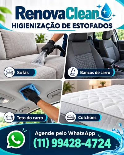 Limpeza profunda do seu estofados é na RenovaClean