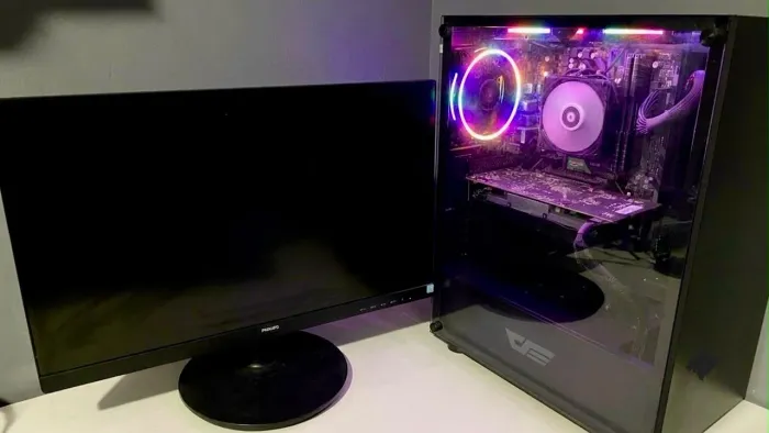 PC Gamer Ryzen 5 5500 RX 580 8GB 16GB SSD 512GB + Monitor