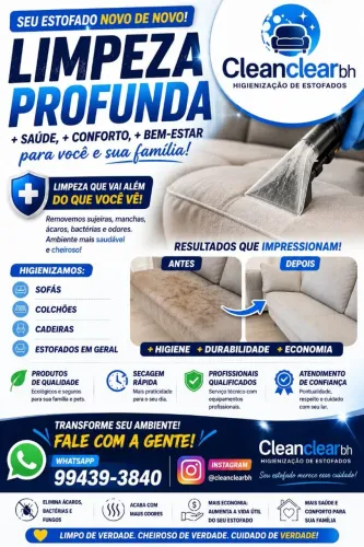 Limpeza de sofá e estofados em geral