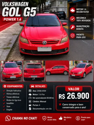 Volkswagen Gol Geração V Power 1.6 8V MI Total Flex Mec. 4P 2009