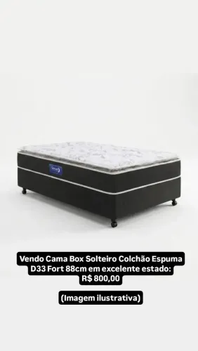 Vendo Cama BoX Solteiro Colchão Espuma D33 Fort 88cm