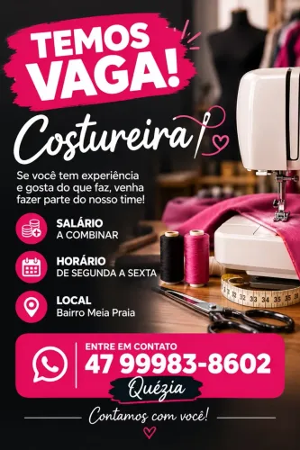 Vaga para costureira