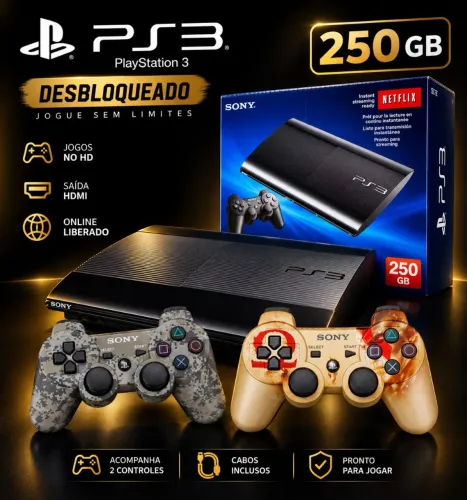 PLAYSTATION 3 DESBLOQUEADO ( NOVO )